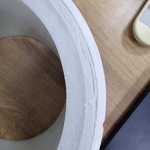 Thermoplastic Composite Pipes (TCP) manufactured with defects (voids and bubbles, delamination)